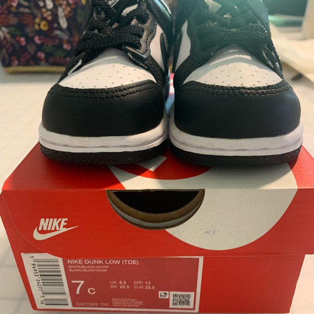 Nike Dunk Low Black and White Sneakers with Box